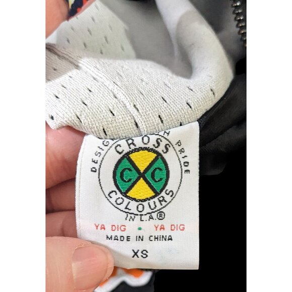 Cross Colours Black Pride Patch Black And Grey Zip Up Hoodie Size XS - Picture 11 of 16